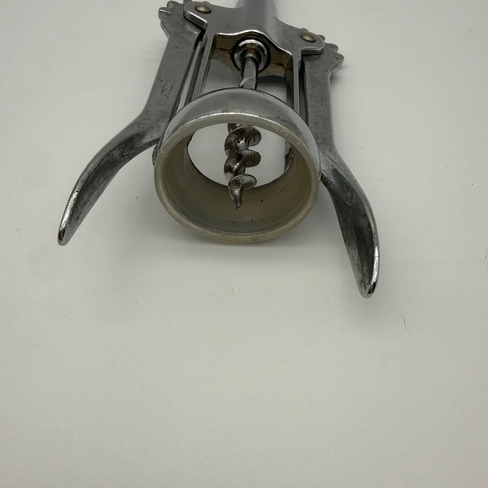 Vintage Italy Wing Corkscrew Wine Bottle Opener Chrome Metal 7